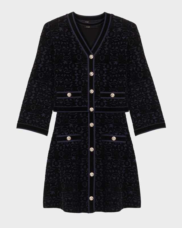 Reverie Velvet Jacquard Two-in-One Mini Dress